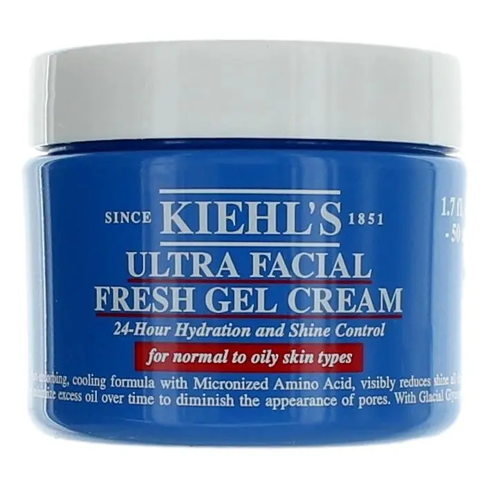 Kiehl's Ultra Facial Oil-Free Gel-Cream, 24-Hour Hydrating Moisturizer with a Cooling Effect for Oil Control and Normal to Oily Skin, 1.7 oz, Moisture