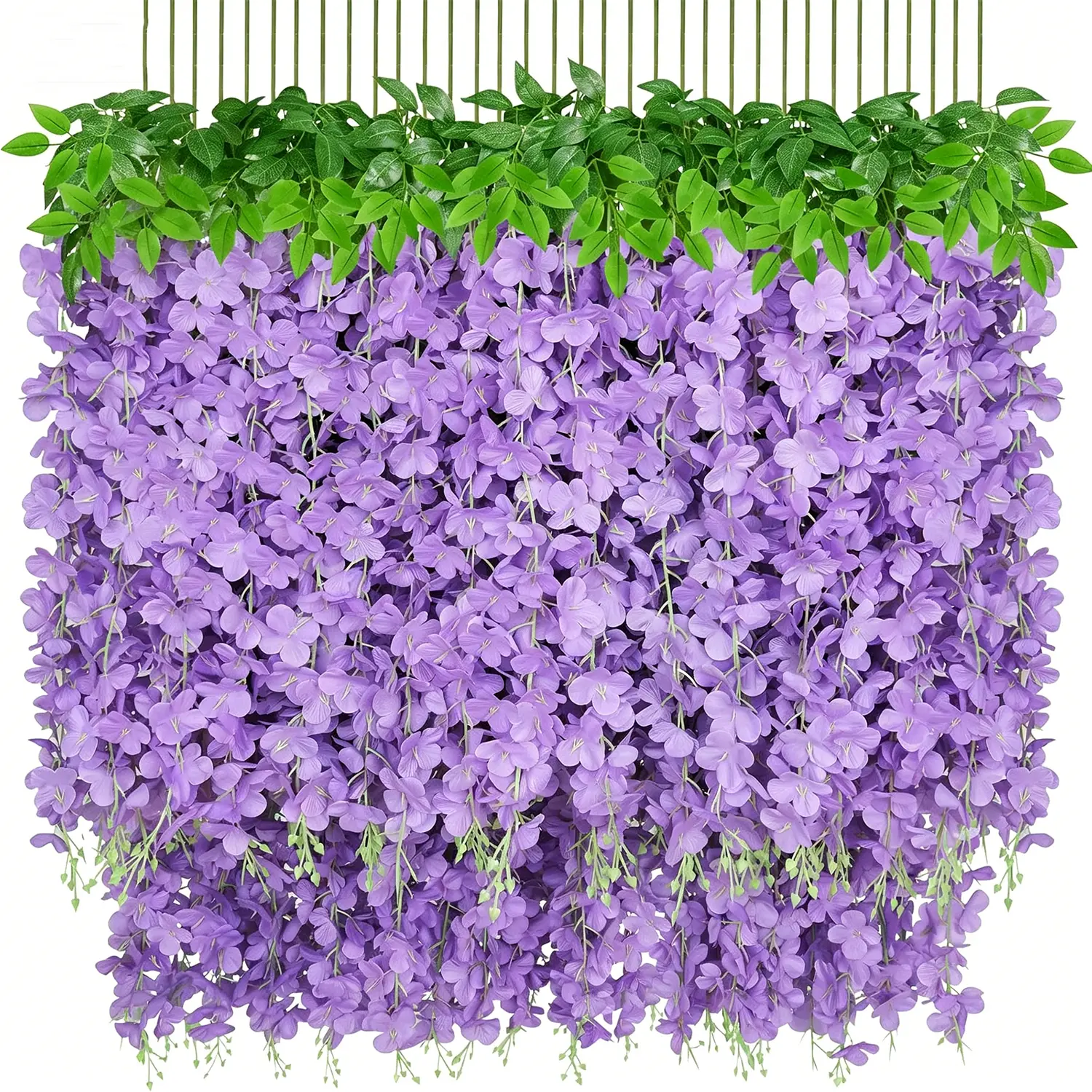 60-Pcs Lightweight Silk Wisteria Hanging Flower Set, 3.6Ft/Pcs Art Deco Plastic Artificial Ornaments for Wedding Decor, Wall Hanging, Children's Day Home Decoration