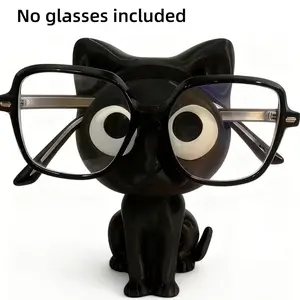 1PC Cute Cat Eyeglass Holder Stand, Durable Plastic Desk Counter Organizer, Office Desk Accessories, Multi-Scene Glasses Storage for Bedroom Entryway Bathroom Cabinet, Home Decor Accessories Perfect for Holiday Gift