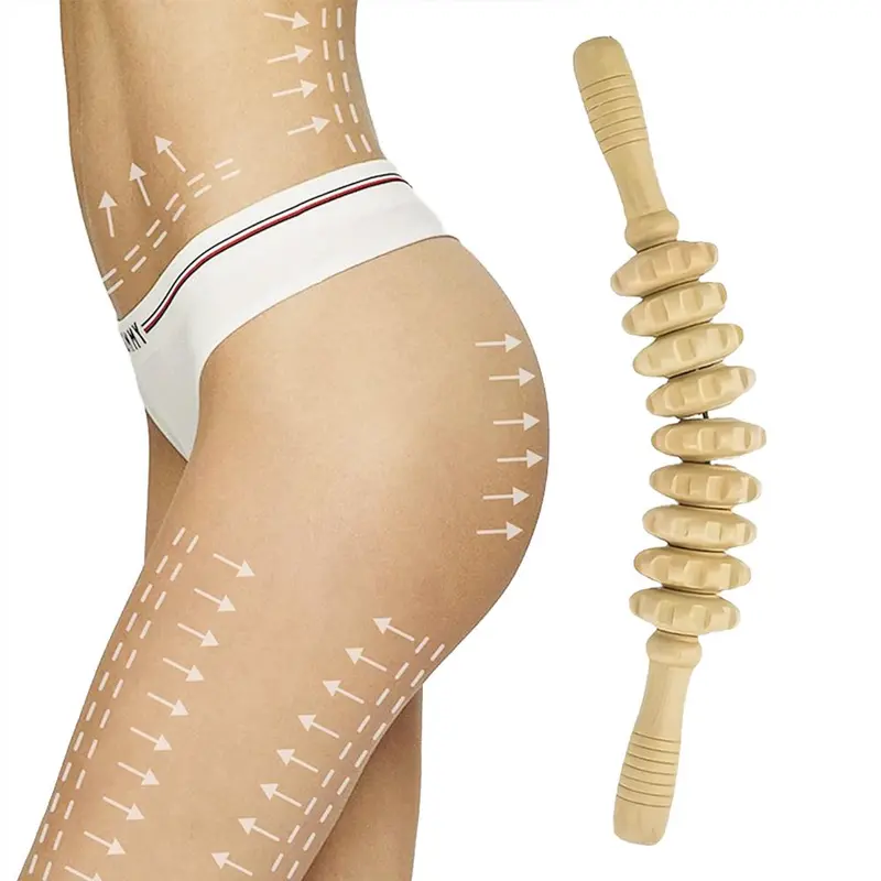 Wooden Massage Roller, Stick for Blood Circulation, Curved Wood Massage Roller Tools Stick for Shape Body Muscles Smooth Skin, Body Care Tool