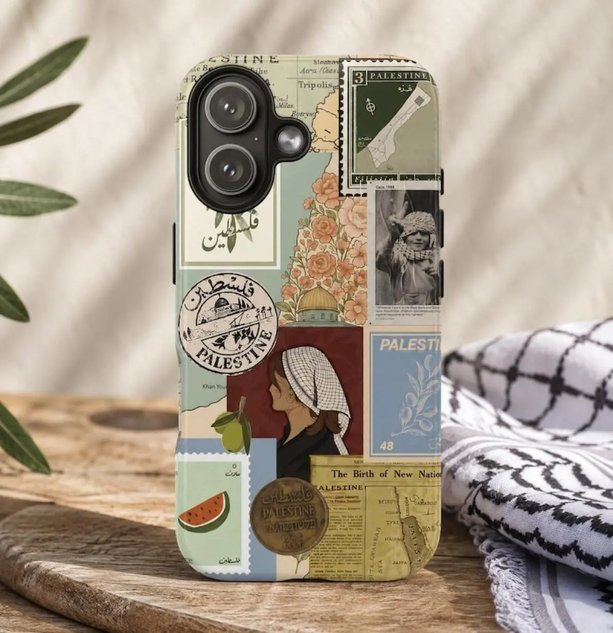 Palestinian Heritage Custom Phone Case - Cultural Art Design, Protective Shell for iPhone 17,16,15,14,13,12,11 Pro Max & Samsung S25,S24 Wireless Devices with Full Protection