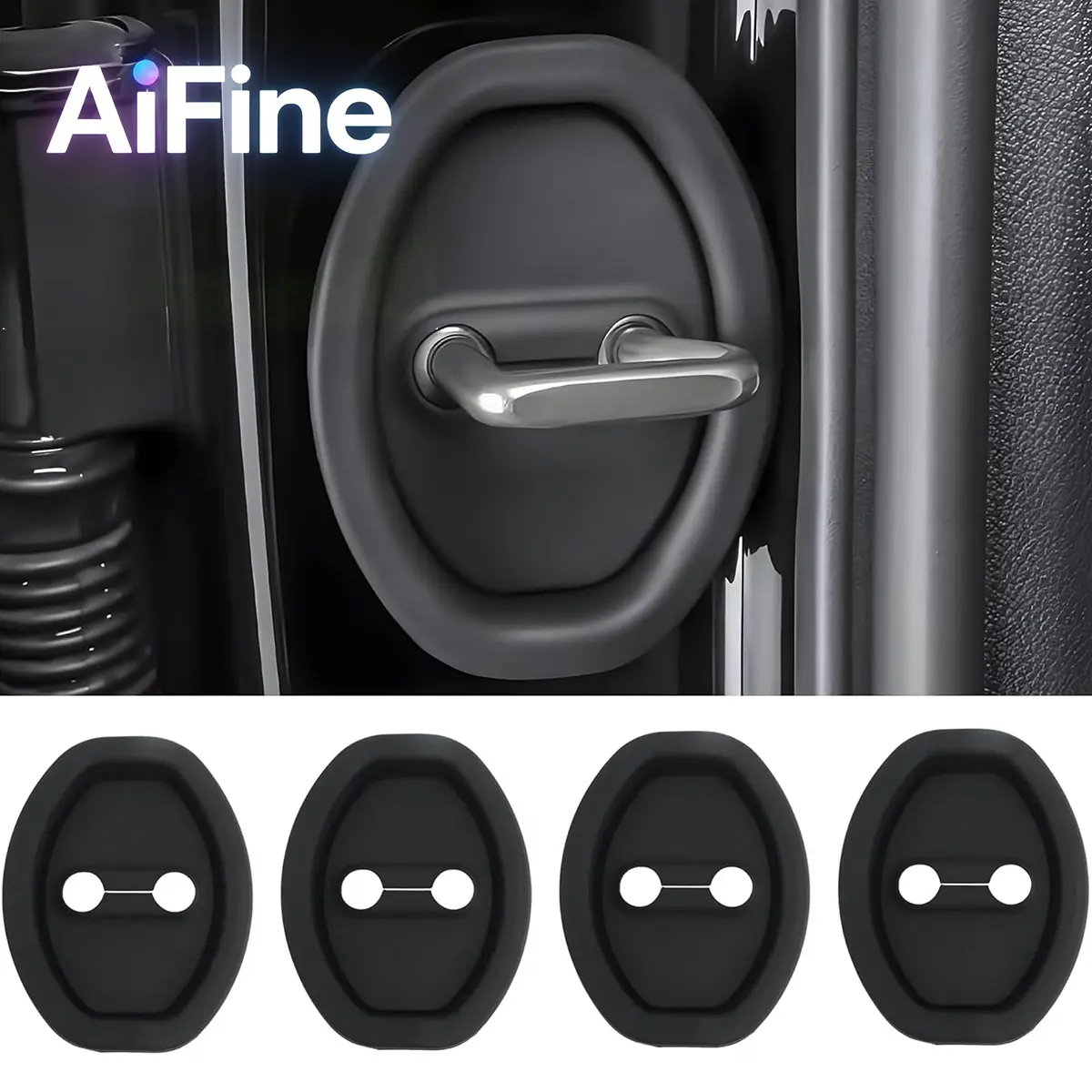 【SummerFinds】AiFine 4-Piece Silicone Car Door Lock Protection Cover, Car Exterior Accessory - Shock-Buffering, Scratch-and-Dent Prevention, Easy Installation