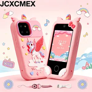Pink Little White Horse Kids Phone | Kids Toy Smartphone for Girls with Camera, Touch Screen Pretend Play Phone, Music Player, Storybooks, Puzzle Games, Wallpapers & Timer, Educational Learning Phone Toy, Creative Birthday Christmas Gift