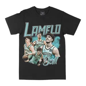Lamelo Ball Buzz City Graphic Tee, Y2K Rap Streetwear T-Shirt, Unisex Crew Neck, Vintage Hip-Hop Graphic, Sports Style, Casual Cotton Fit