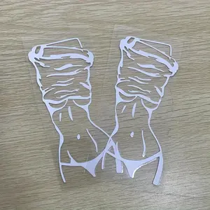 2PCS Beautiful Women Silhouette Car Stickers, Self-adhesive Waterproof Decals, Suitable for Car Windows, Body, and Motorcycle Windshields, Funny Vehicle Decorations