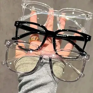 3 pair of simple and comfortable anti-blue light square frame eyeglasses, unisex fashionable and versatile, suitable for office and daily wear, effective filtering of blue light eye protection, but also Mother's Day gift selection!