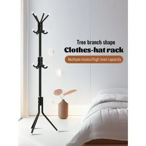 Freestanding Metal Coat Rack Stand with 12 Hooks & Umbrella Holder, accessory storage,Tree-Shaped Floor Hanger for Entryway, Hats, Bags & Scarves