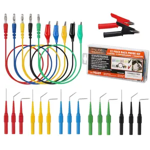 22 count  Probe Pin Kit, Electrical Testing Probes with 5 Colors  Wires for Multimeter, Circuit Diagnosis & Automotive Testing