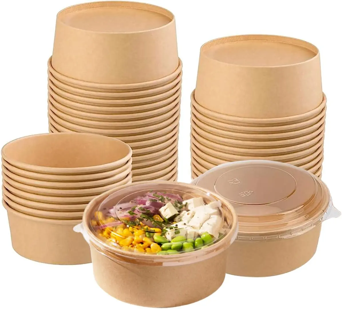 Disposable Bowls with Lid | Meal Prep Paper Bowls | To Go Salad Ramen Food Containers with Lids Disposable Bowls with Lid | Meal Prep Paper Bowls | To Go Salad Ramen Food Containers with Lids