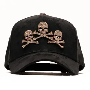 El Barbas Hats Rose Gold 74 Skulls Limited Edition Snapback – Bigg Boss Hats Luxury Gothic Streetwear Cap with 3D Metallic Skull Embroidery, Premium Black Fabric, and Bold Urban Design