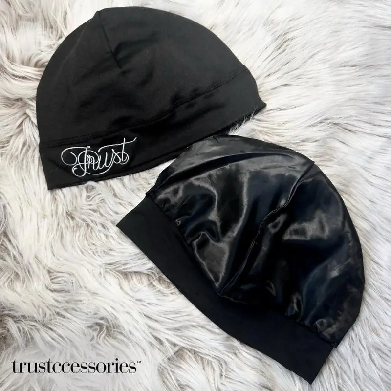 Silk Satin-Lined Skull Cap - Fitted, Stylish Look Unisex Hat for Everyday, Casual Wear with Secure-Snug Stretch Fit