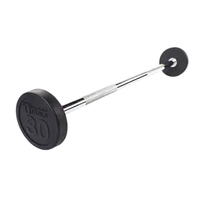 Rubber Coated Fixed Straight Barbell, 30lb