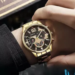 Men's steel band calendar quartz watch