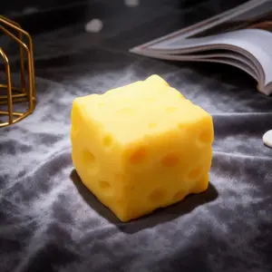 Cheese Cube Stress Ball, Deformable Squeeze Toy, No Bounce Fidget Toy, Asmr Sensory Anti-Stress Gift, Christmas Present