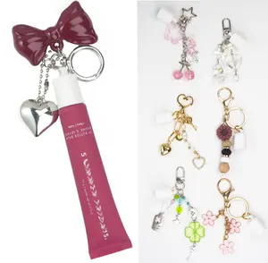 Handmade Lip Balm Keychain for Summer Fridays 0.5 Oz- Secure Lip Gloss Cap with Hook & Loop Closure, 10 Color Options - Perfect Gift for Her