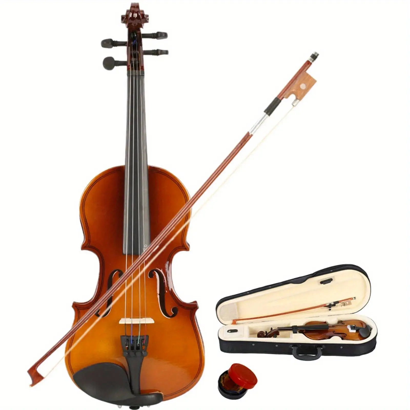 1/8 Size Basswood Mini Acoustic Violin Set for Kids Ages 4-5 - Includes Case, Bow, Violin Rosin - Musical Learning Tool for Enthusiasts, Mini Violin