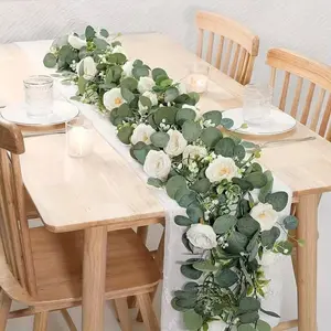 Artificial Rose Flower Vine for Romantic Decor, 1 Piece Faux Floral Garland for Wedding Party Home Decoration, Dining Table Centerpiece, Decorative Flowers, Decorative Flower Arrangement