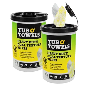 Tub O' Towels Heavy Duty Dual Texture Wipes, 75-Count 2 pack