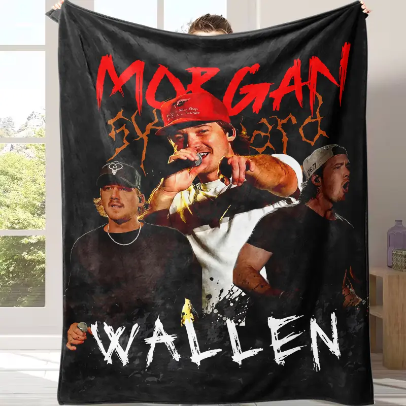 Countdown Flash Sale Weighted Flannel Throw Blanket - Cozy Aesthetic Cool Wallen Singer Print, Soft Art Graphic Throw Blankets with Other Patterns for Bedroom, Ideal Gift for Fans