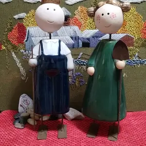 VINTAGE AMERICAN GOTHIC PARODY CERAMIC CLAY FIGURES Handmade