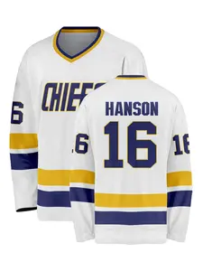 Ice Hockey Jersey #16 Charleston Chiefs, Movie Head Coach Ice Hockey Uniform, Athletic Top, Comfortable Breathable Quick-Dry, Perfect Gift Choice