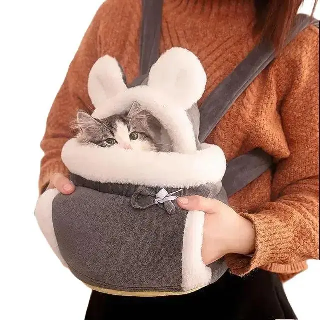 Pet Carrier Travel Bag - Multi-Size 23x18x16cm Secure Carrier Backpack for Dogs and Cats, Warm Cozy, Ideal for Vet Visits, Road Trips