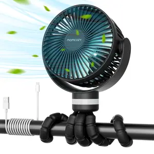 Momcozy 8000mAh Portable Stroller Fan, 27H Ultra-long Battery Life 4 Speed 360°Rotate with 2 Modes, USB Rechargeable  for Travel/Car Seat/Bedroom