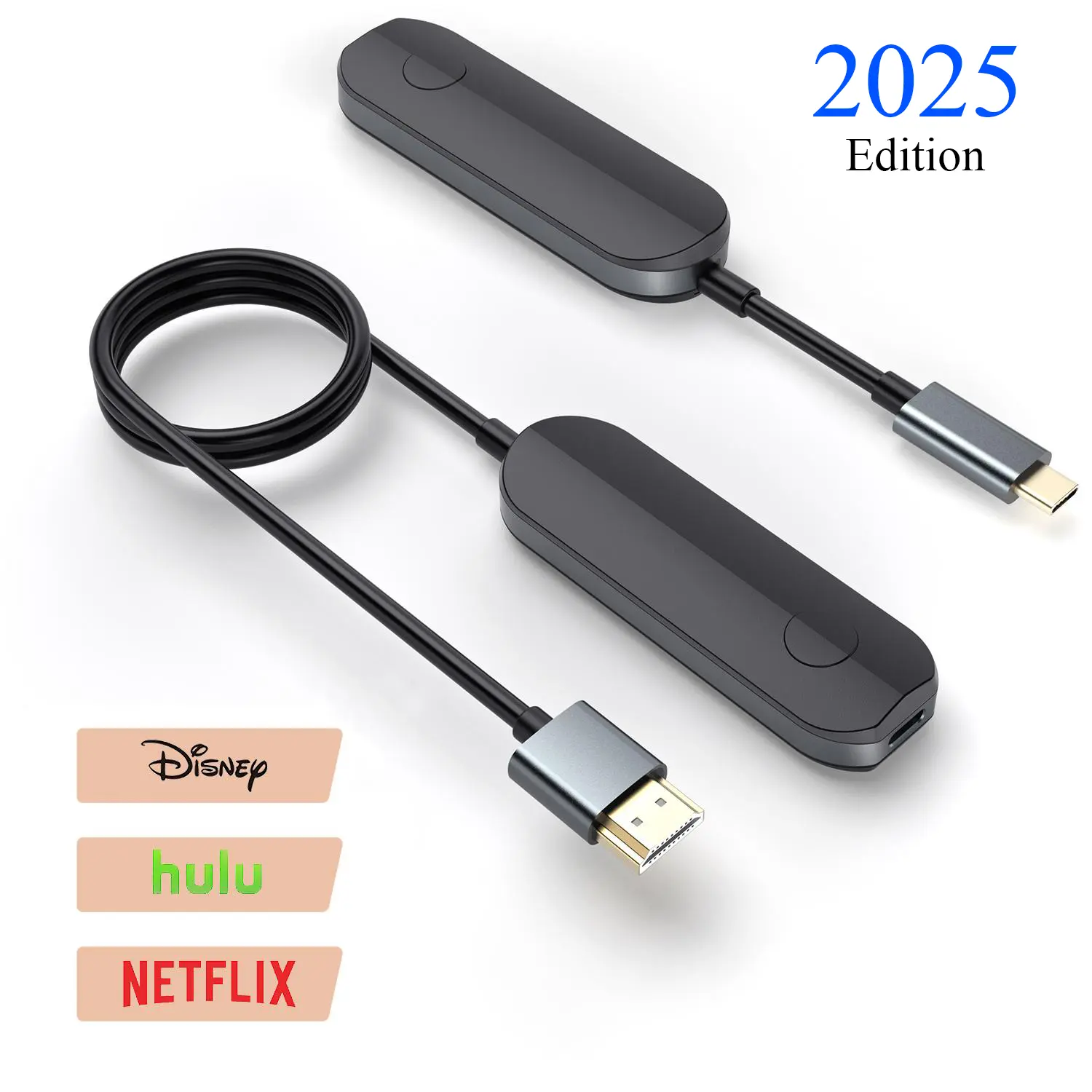 Wireless HDMI Transmitter and Receiver with USB-C, Tech Accessories, 165FT HDTV Extender, Plug & Play, 2.4G/5G Wireless HDMI Adapters, for Streaming to Laptop, PS5, Monitor