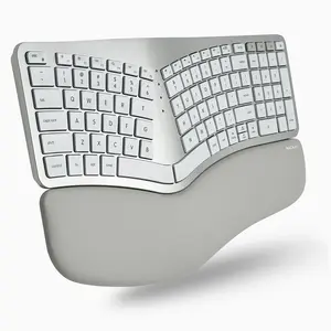 Wireless Ergonomic Split Keyboard for Mac - Bluetooth with Wrist Rest