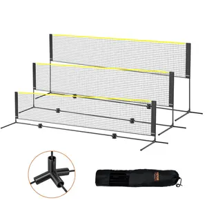 【Father's Day】VEVOR Badminton Net, Height Adjustable Volleyball Net, 14ft Wide Foldable Pickleball Net, Portable Easy Setup Tennis Net Set with Poles, Stand and Carry Bag, for Kids Backyard Game Indoor Outdoor Use