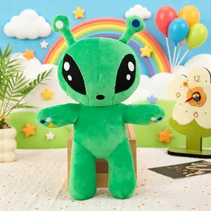 Cute Green Alien Plush Toy Soft Big Eyes Alien Stuffed Animal for Bedroom Sofa