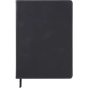 Black Professional Leather Journal Notebook, 6" W x 8.5" L, 240 Pages