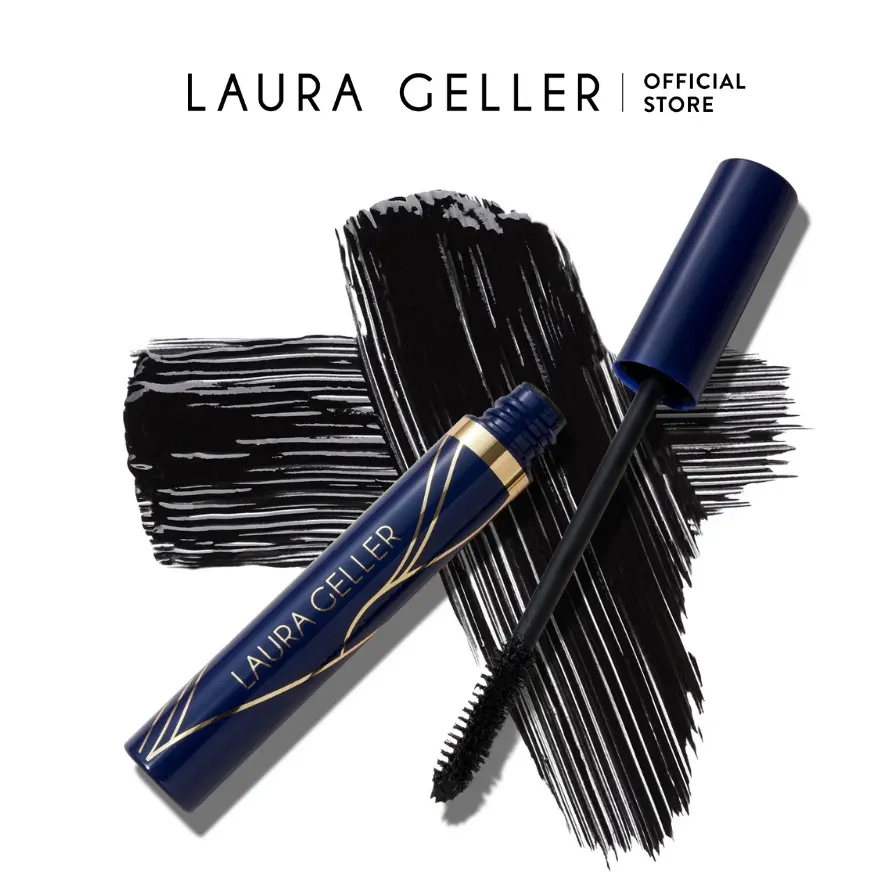 Laura Geller Always There Waterproof Mascara, Pigment Cosmetic, Black and Gold Design