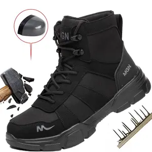 New Fashion Work Boots Indestructible Safety Shoes Men Steel Toe Shoes Puncture-Proof Sneakers Men Non Slip Work Shoes Male work hiking boots sneakers Protective Boots Roofing Shoes