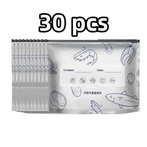 30 pcs【10s+10m+10l】Reusable Aluminum Foil Food Storage Zippered Pouches - Heavy-Duty, Leakproof, Airtight, Tear-Resistant Containers for Camping, Kitchen Meal Prep, SpringStatements