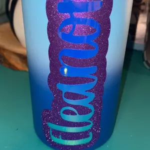 Custom Water Bottle Sticker with First or Last Name Personalized holographic and Glitter Design