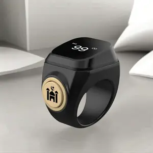 Smart Prayer Bead Ring with 4-Digit Display, Minimalist Islamic Design, Supports App Connection, Waterproof Electronic Counter, Ideal for Muslim Prayer and Daily Worship