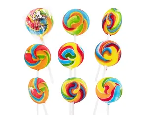 Narwhal Novelties Mixed Fruit Large Rainbow Lollipop Candy, Christmas Candy Bulk, Christmas Candy Stocking Stuffers, Kids Birthday Party Favor, Individually Wrapped Lollipop Sticks (Pack of 18)