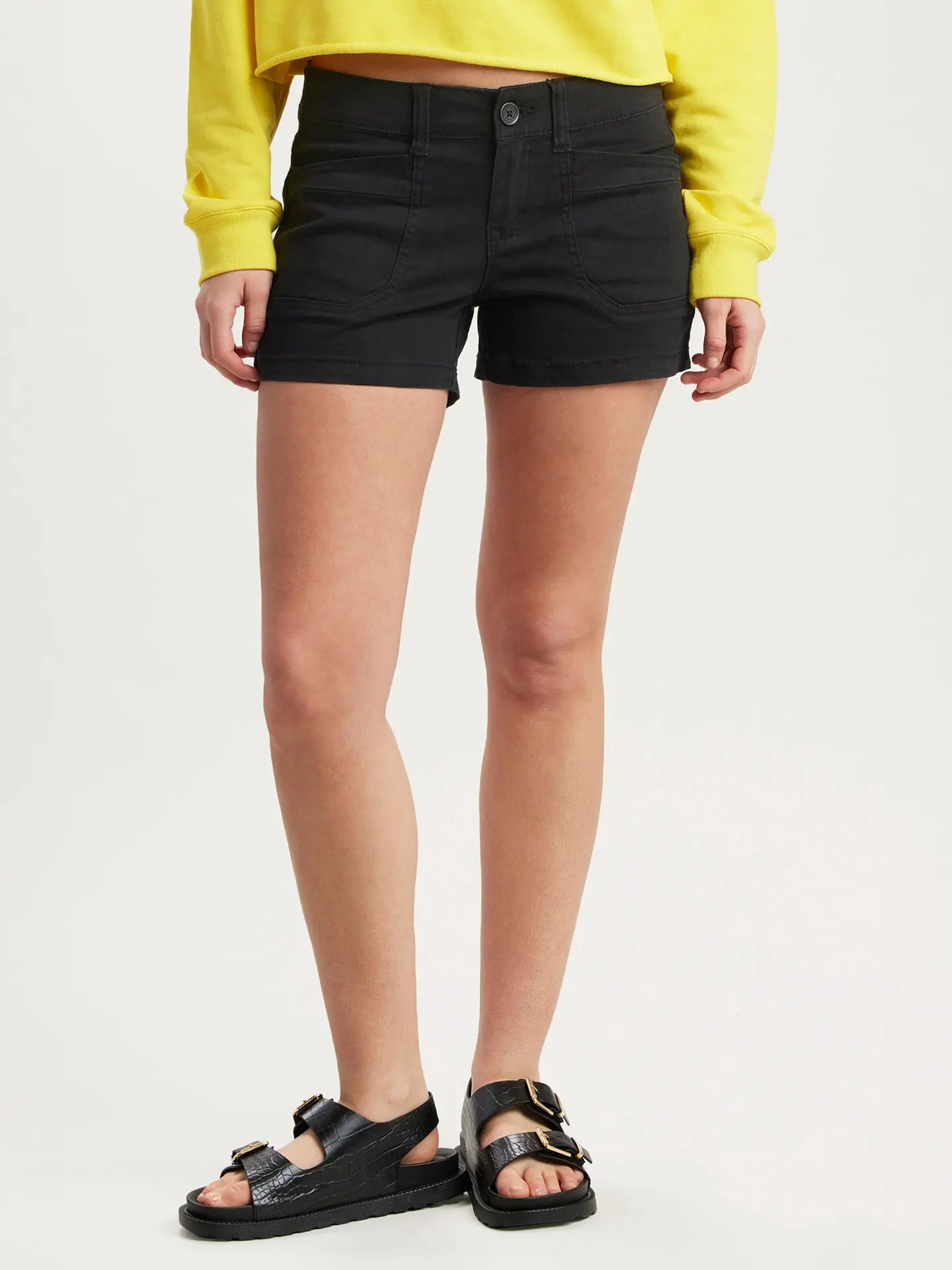 Delaney 3.5” Women’s Stretch Shorts | Low Rise Twill Summer Shorts, Casual Everyday Fit, Pocket Shorts for Warm Weather