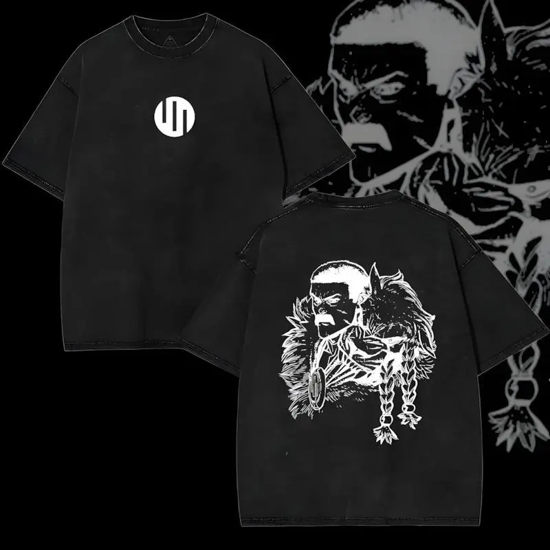 Thragg Invincible T-Shirt, Unisex Vintage Distressed Graphic Tee, Heavyweight Cotton Short Sleeve Comic Top for Casual & Festive Wear, Shortsleeve, Menswear