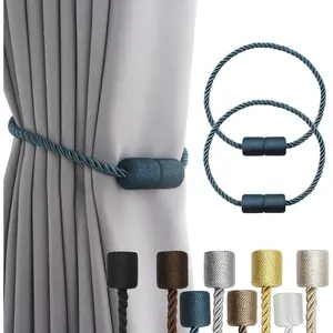 2 Pack   Curtain Tiebacks Outdoor Elegant Decorative Tie Backs Modern Rope Tiebacks for Drapes Window Curtain Holdbacks for Draperies- Blue