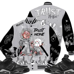 Cap And Gown 6s Outfit Varsity Jacket, Scary Trust No One Unisex T-Shirts To Match Sneaker Streetwear