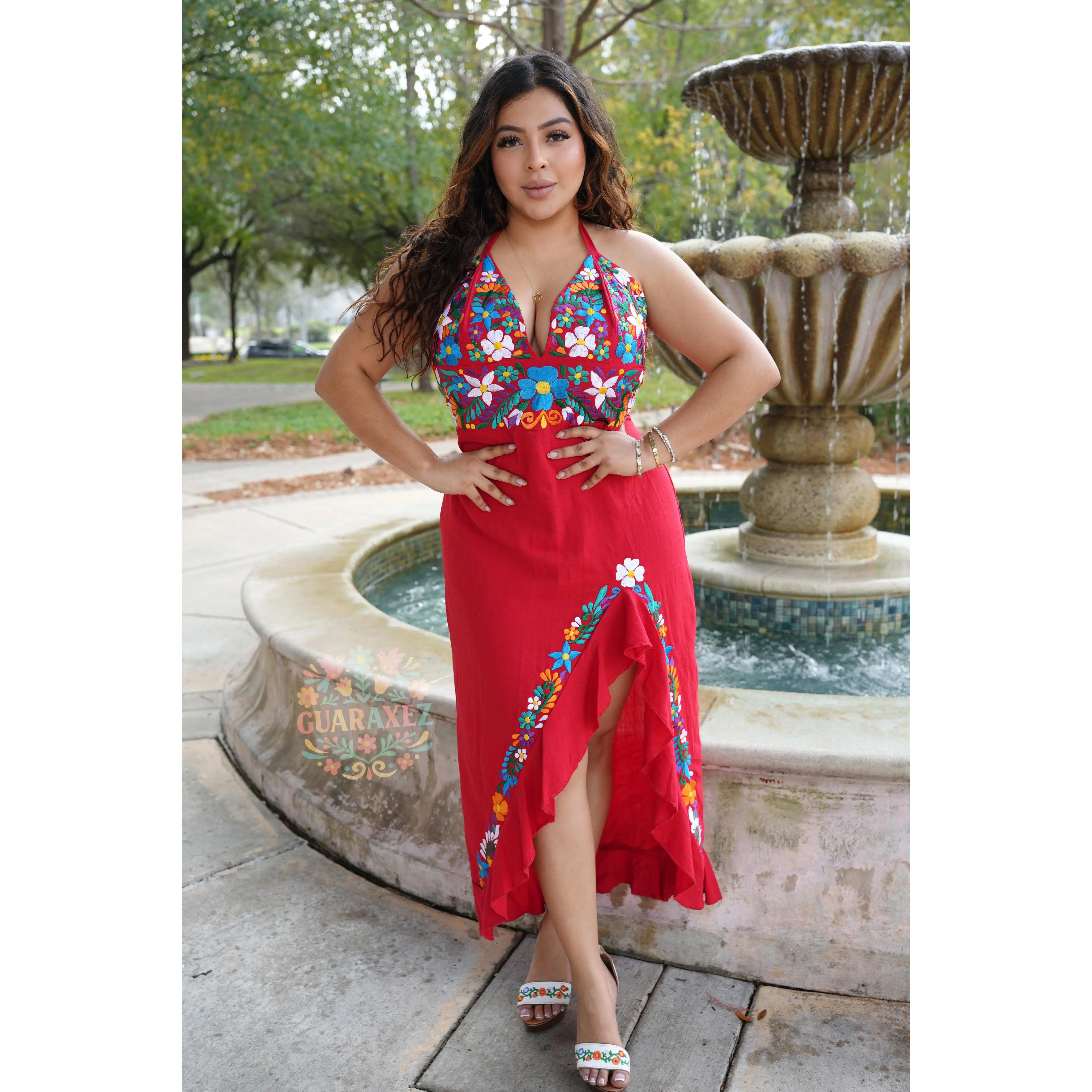 Alma Mexican Embroidery Dress woman party