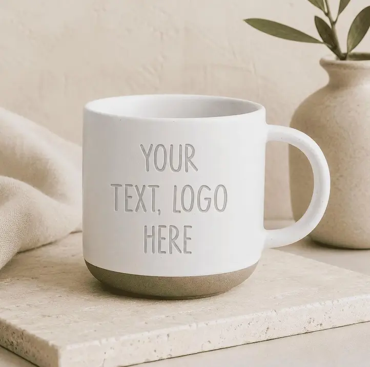 Personalized Engraved Mug – Custom Photo, Text or Logo Ceramic Coffee Cup, 12.8 oz PioXHung