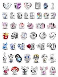 Cartoon Animal & Car Themed Beaded Pendant, Beads Charms Accessories, Cute DIY Jewelry Making Kit, Fashion Accessories for Women & Girls, Trendy All-match & Exquisite Jewelry for Birthday Gift