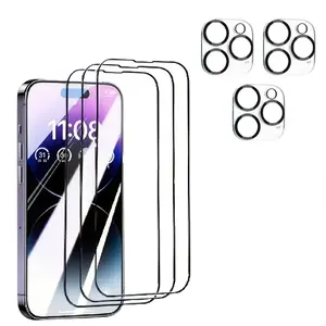 6pcs (3pcs Of Tempered Glass Screen Protectors + 3 Lens Protectors), for iPhone 17/17 Pro/17 Pro Max/16/16 Pro Max/Pro/Plus/15/14/13/12/11, High Definition, 9H Hardness, Scratch-resistant And Shatterproof