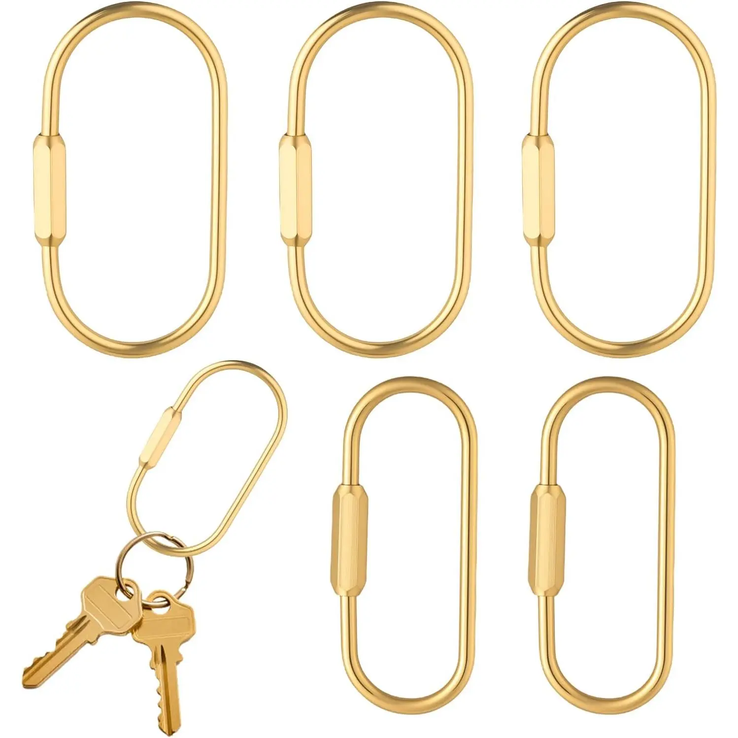 5-Pack Brass Key Ring -  Key Ring Screw Lock  for Labubu  Carabiner Carabiner  Clip for  Purse Bag Charms for Handbags