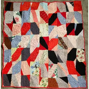 Antique Crazy Quilt with Red Back