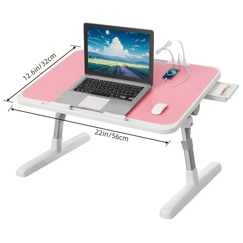 Adjustable Laptop Desk made from Reclaimed Wood | Foldable & Portable Bed/Couch Table | Space-Saving Design for Home Office, Dorm & Camping