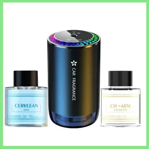 Ultrasonic Smart Car Air Freshener with Projector Light - Car Star Top, USB Charge Rechargeable Diffuser, Silent Spray, Adjustable Intensity, Automotive Fragrance Accessory